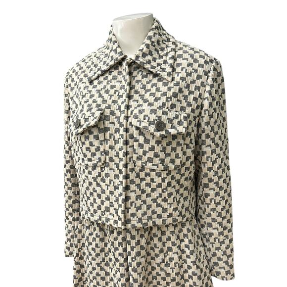 Vintage 1960s Mod Two-Piece Dress & Jacket Set – Checkered Knit / Medium - - Picture 2 of 4